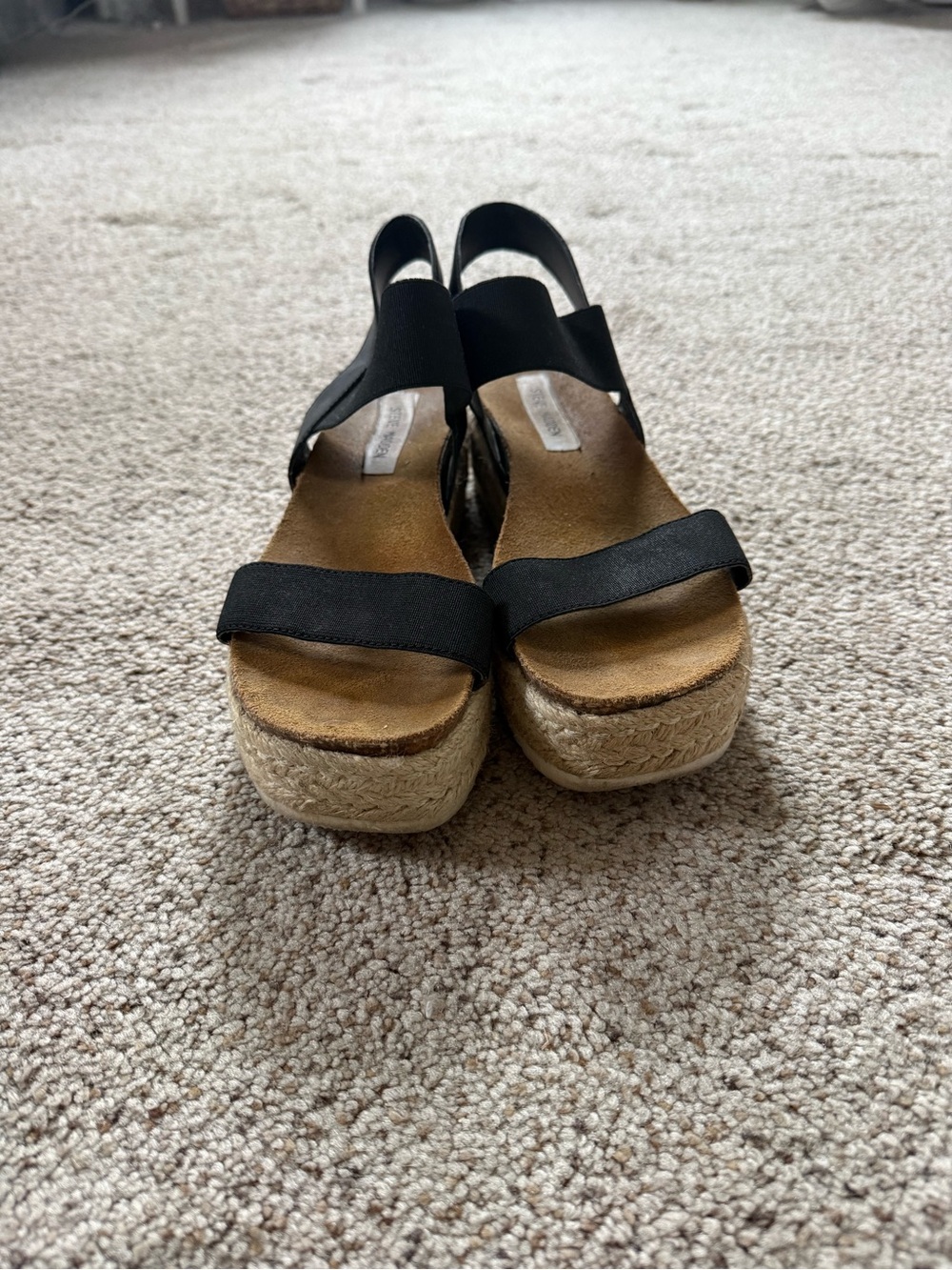 Steve Madden Black Espadrille Platform Sandals